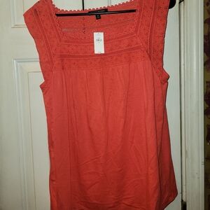 NWT Banana Republic Tank Top With Lace Trim